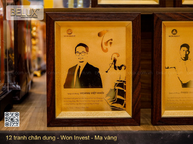 Tranh chân dung thiết kế theo yêu cầu mạ vàng 24k&nbsp;